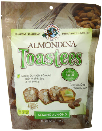 Almondina Toastees, Sesame Almond, 5.25 Ounce (Pack of 12)