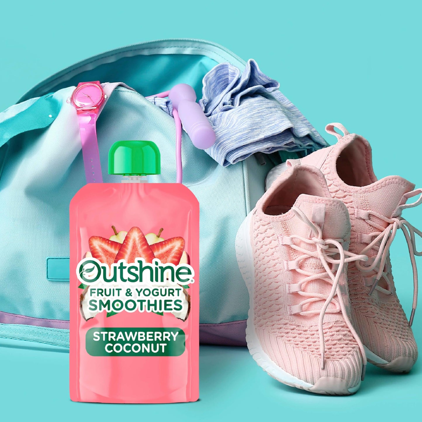 Outshine Strawberry Coconut Yogurt Smoothie Pouches - Fruit Pouches, Ready-to-Drink Smoothies, Kids & Adults Pureed Foods - Frui