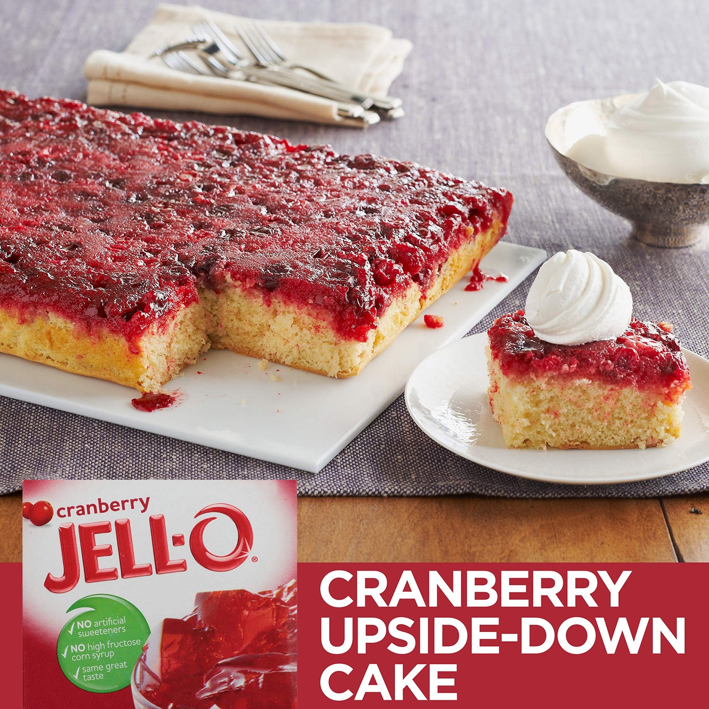 Jell-O Cranberry Gelatin Mix 3 Ounce Box (Pack of 6)