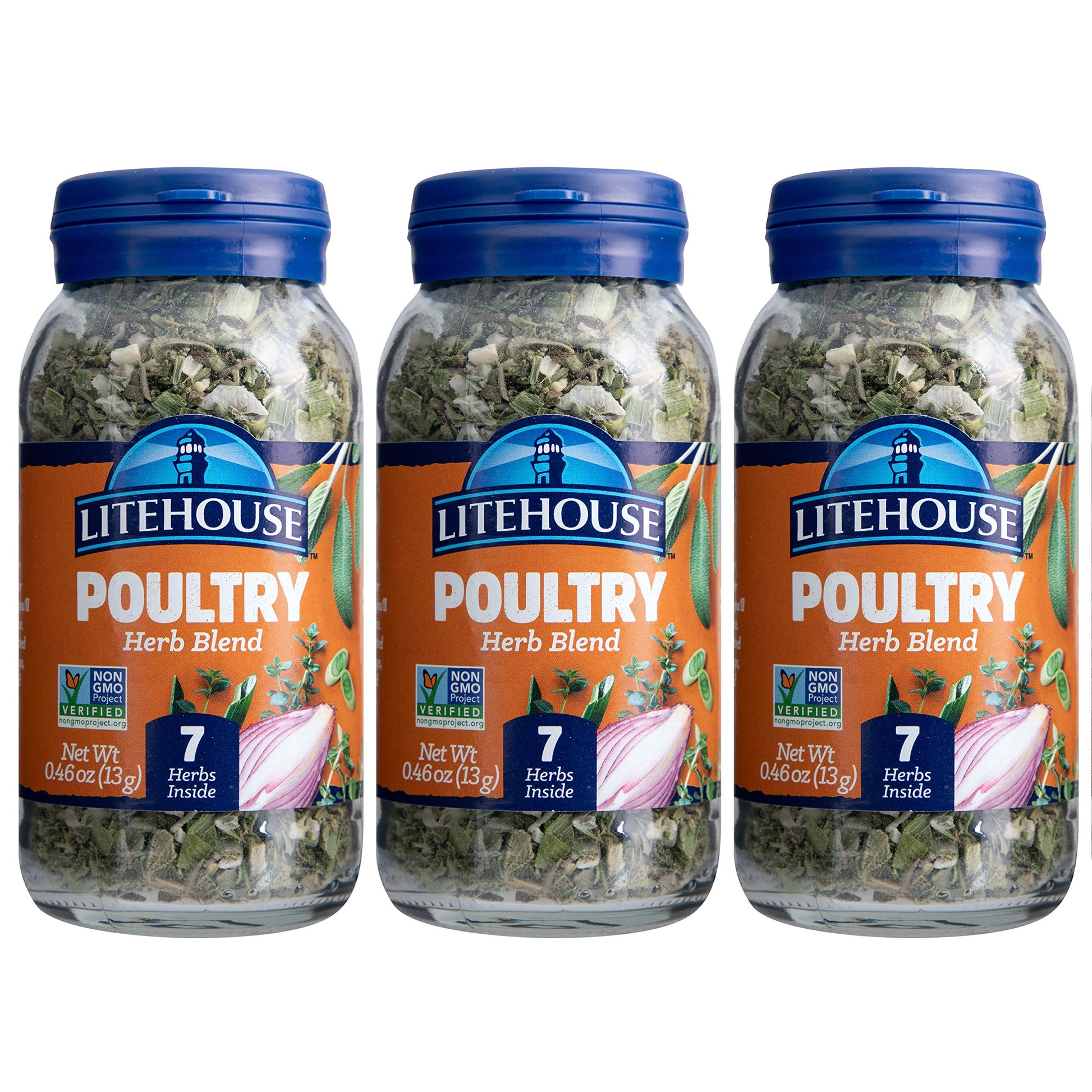 Litehouse Freeze Dried Poultry Herb Blend - Substitute for Fresh Poultry Herb, Jar Contains 7 Herbs, Organic, Poultry Herb Blend