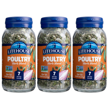Litehouse Freeze Dried Poultry Herb Blend - Substitute for Fresh Poultry Herb, Jar Contains 7 Herbs, Organic, Poultry Herb Blend