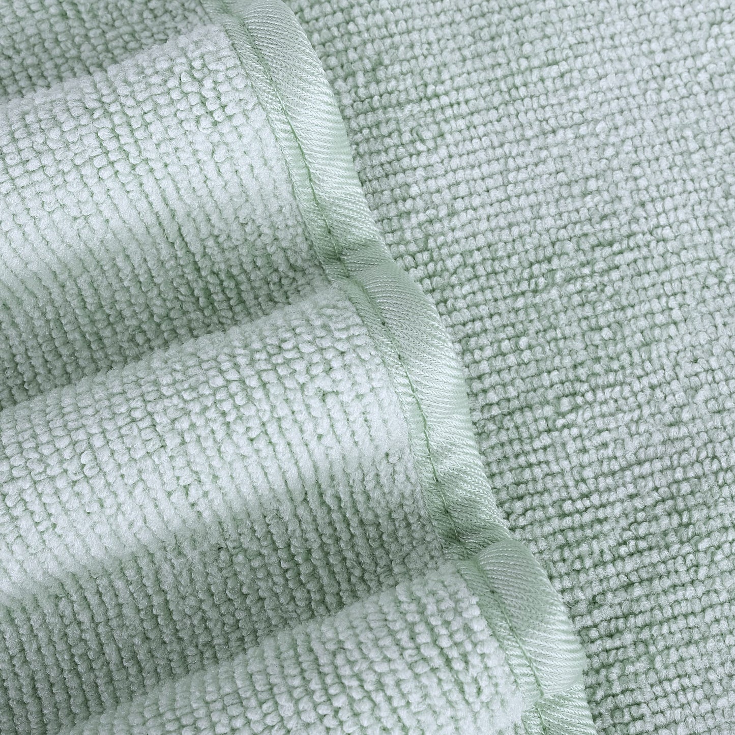 Polyte Premium Lint Free Microfiber Washcloth Face Towel, 13 X 13 In, Set Of 6 (Light Green)