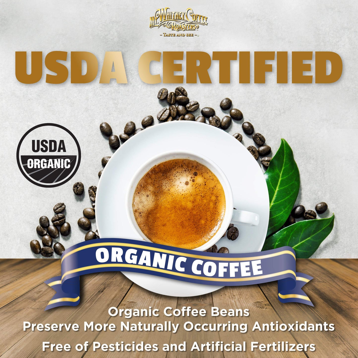 Mt. Whitney Coffee Roasters Organic French Roast Coffee, Dark Roast, Low Acid, Ground, 80 Ounce (5 Lb)