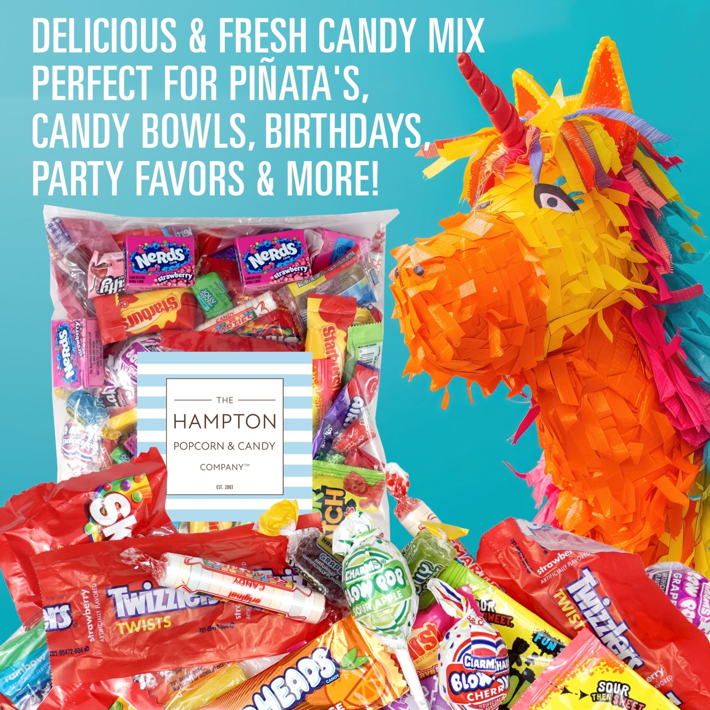 Ultimate Candy Variety Pack, 2Lb Fun Size Assorted Pinata Candy, Candy Pantry Pack, Individually Wrapped Bulk Candy, Party Mix C