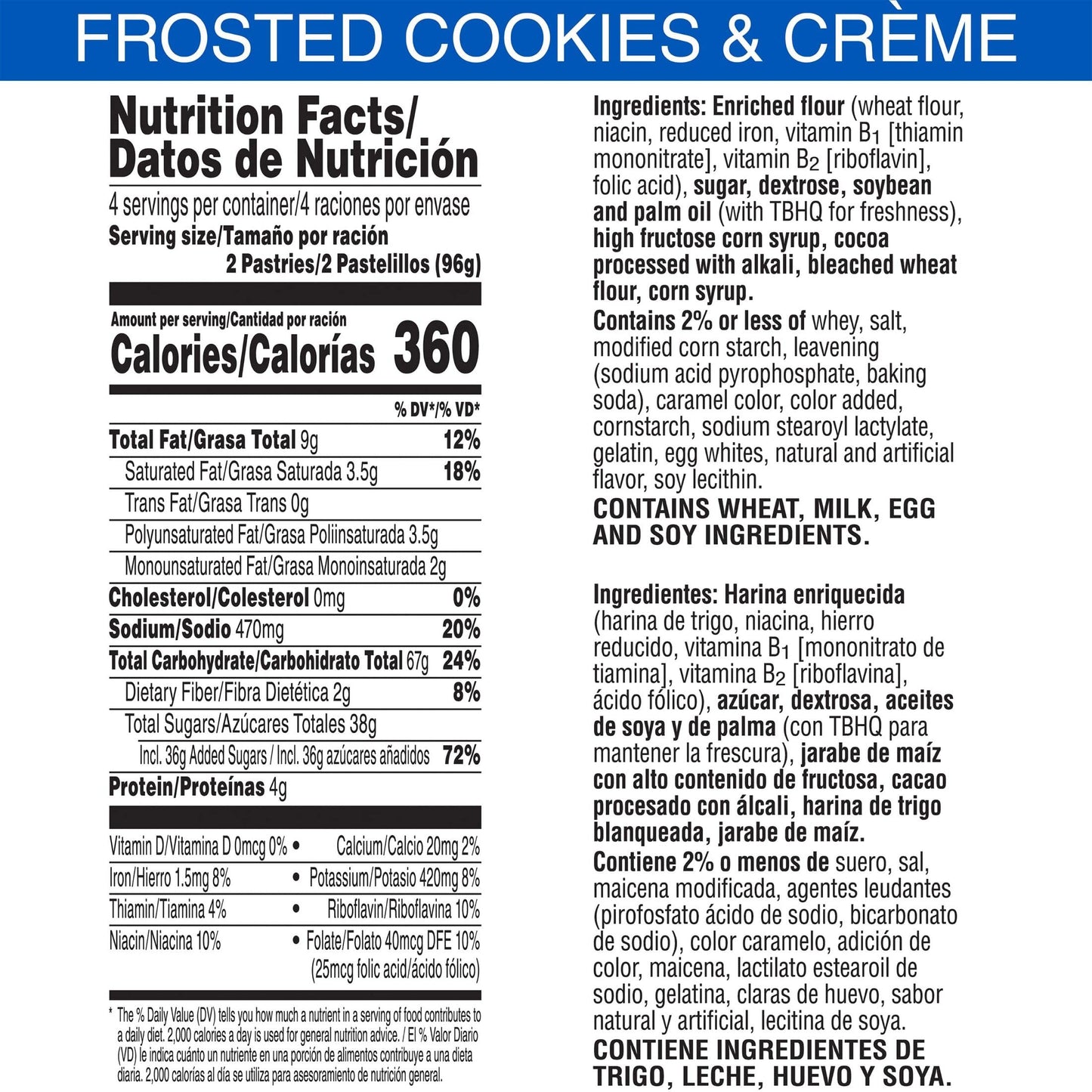 Kelloggs Pop-Tarts Cookies & Creme 13.5oz 12ct