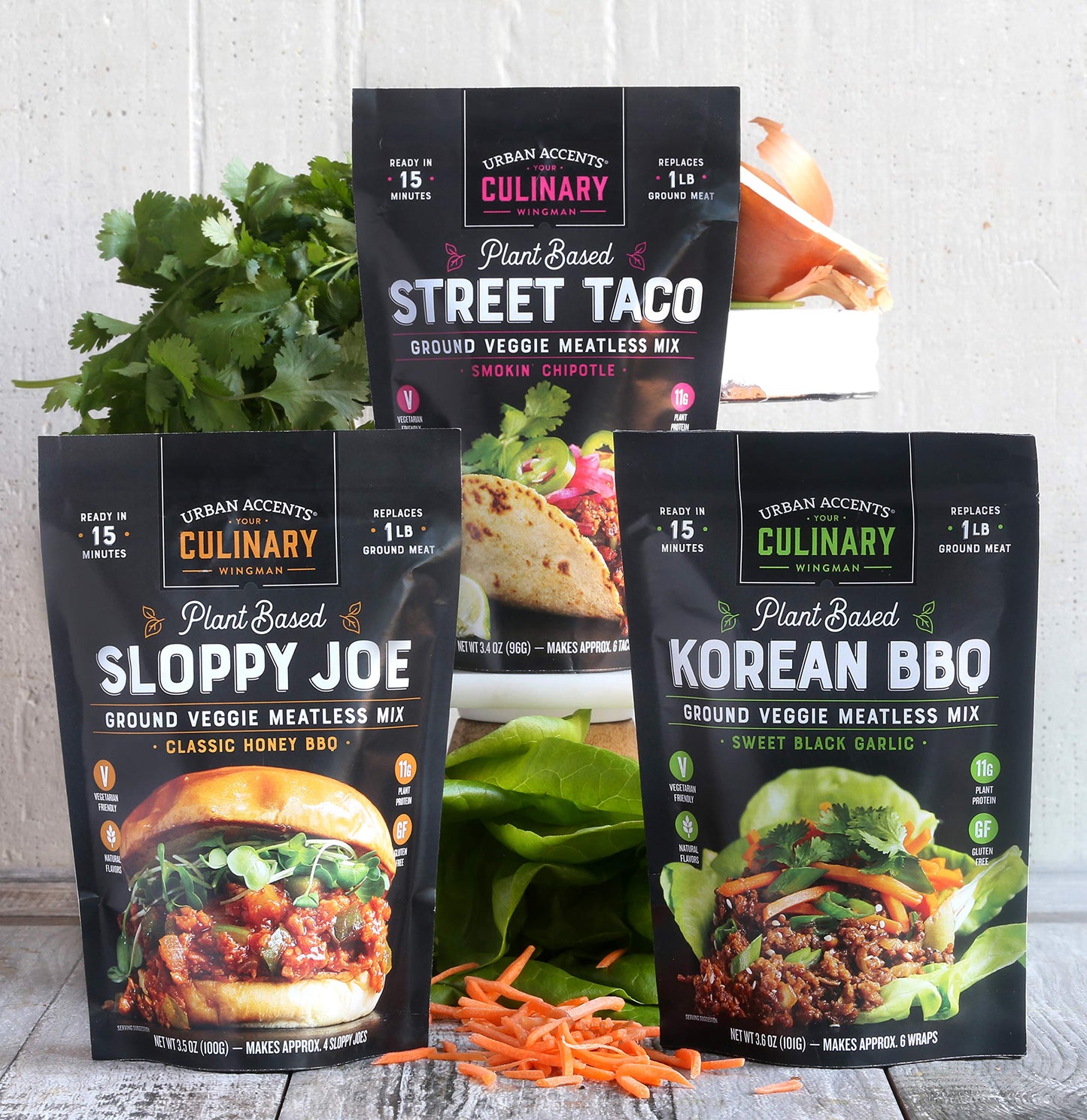 Urban Accents Plant Based Chipotle Taco Meatless Mix – Gluten Free Plant Based Protein & Mexican Spice Blend, 3-Pack
