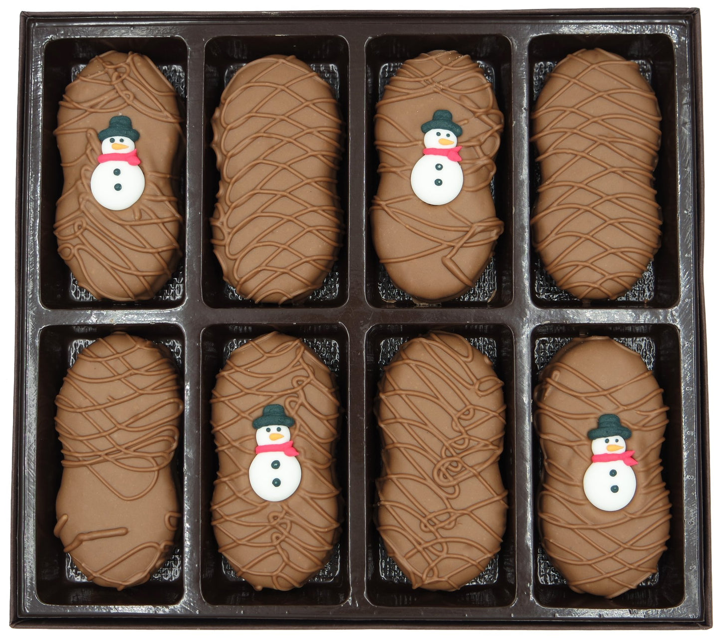 Philadelphia Candies Milk Chocolate Covered Nutter Butter Cookies  Winter Holiday Snowman Net Wt 8 Oz