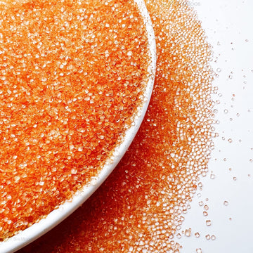 SE Si&Moos Orange Sanding Sugar Orange Edible Sparkling Sprinkles Sanding Sugar Crystals for Cookie Decorating Edible Glitter Ri
