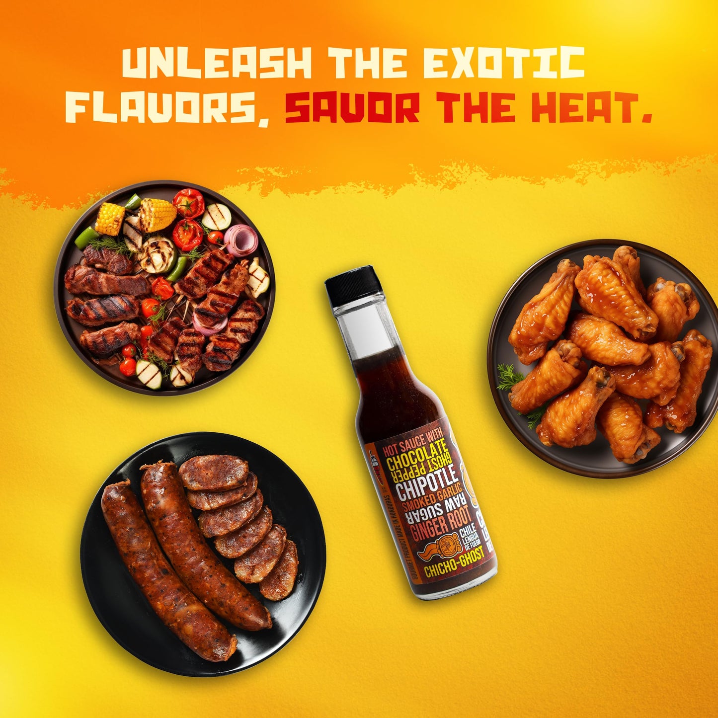 Chile Lengua de Fuego Ghost Hot Sauce - Artisan Small Batch, No Preservatives - Pack of 1