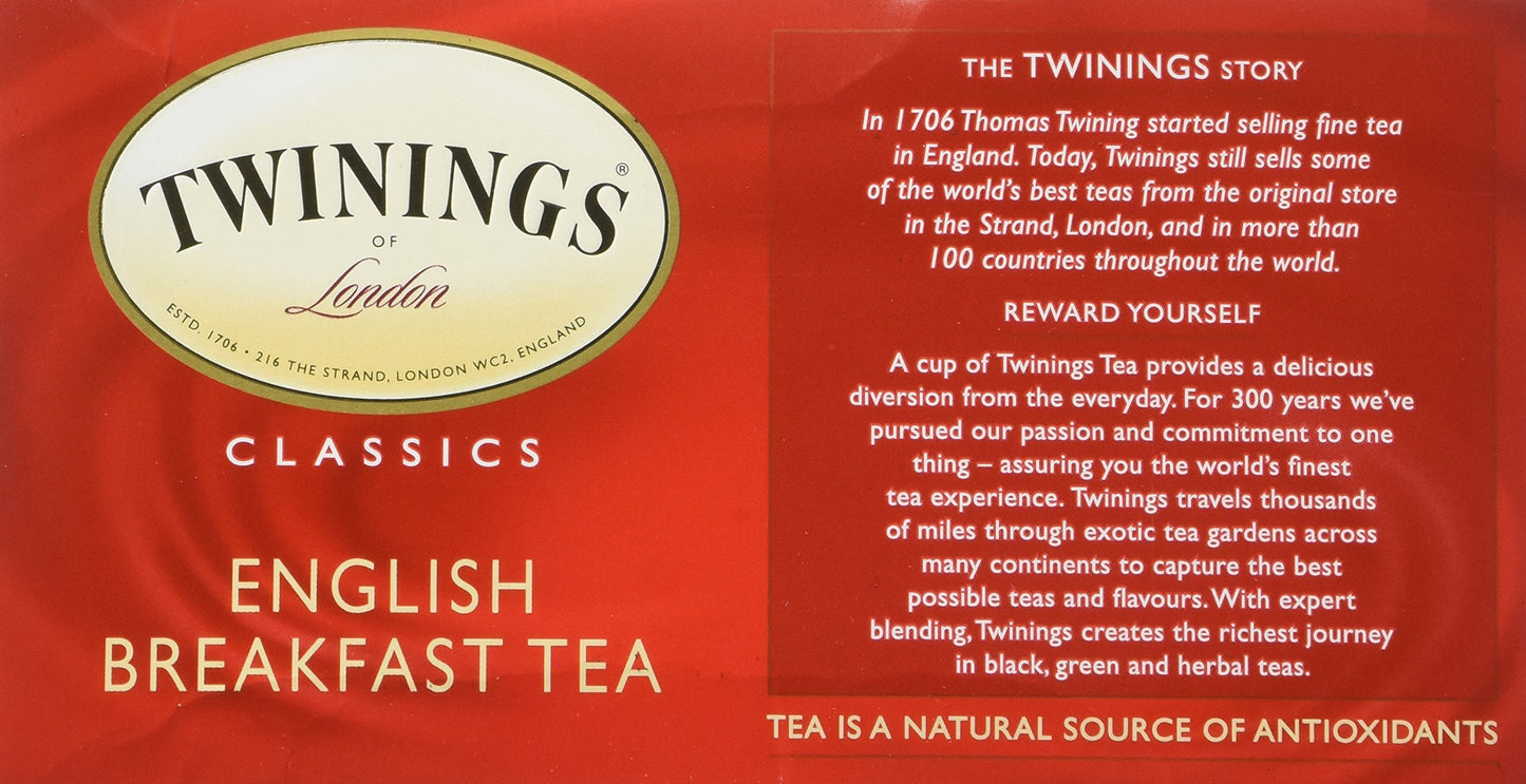 Twinings English Breakfast Tea, Tea Bags, 50 Ct