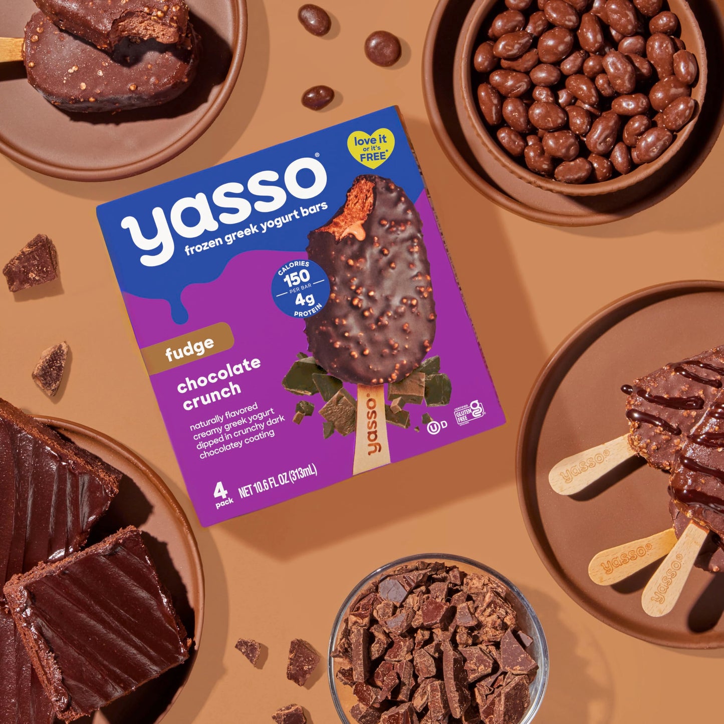Yasso Frozen Greek Yogurt Bars Fudge Chocolate Crunch Bars 4 Count for a ridiculously creamy frozen snack made with the goodness