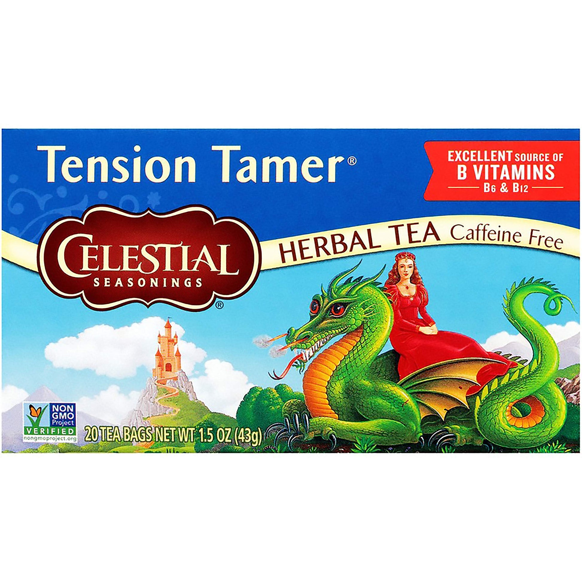 Celestial Seasonings Tension Tamer Tea - Herbal Blend, 20 Count, Blue Packaging, Model 48886
