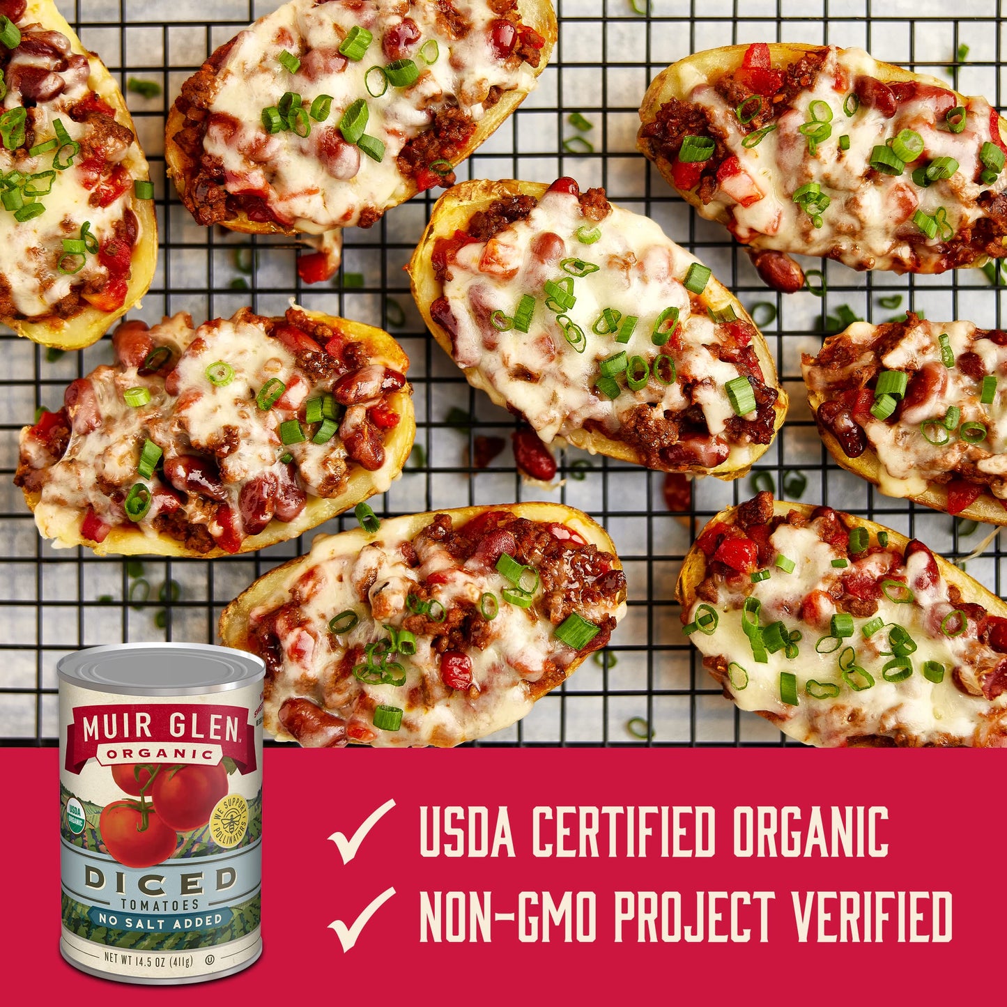 Muir Glen Organic Diced Canned Tomatoes, No Salt Added, 14.5 oz. (Pack of 12)