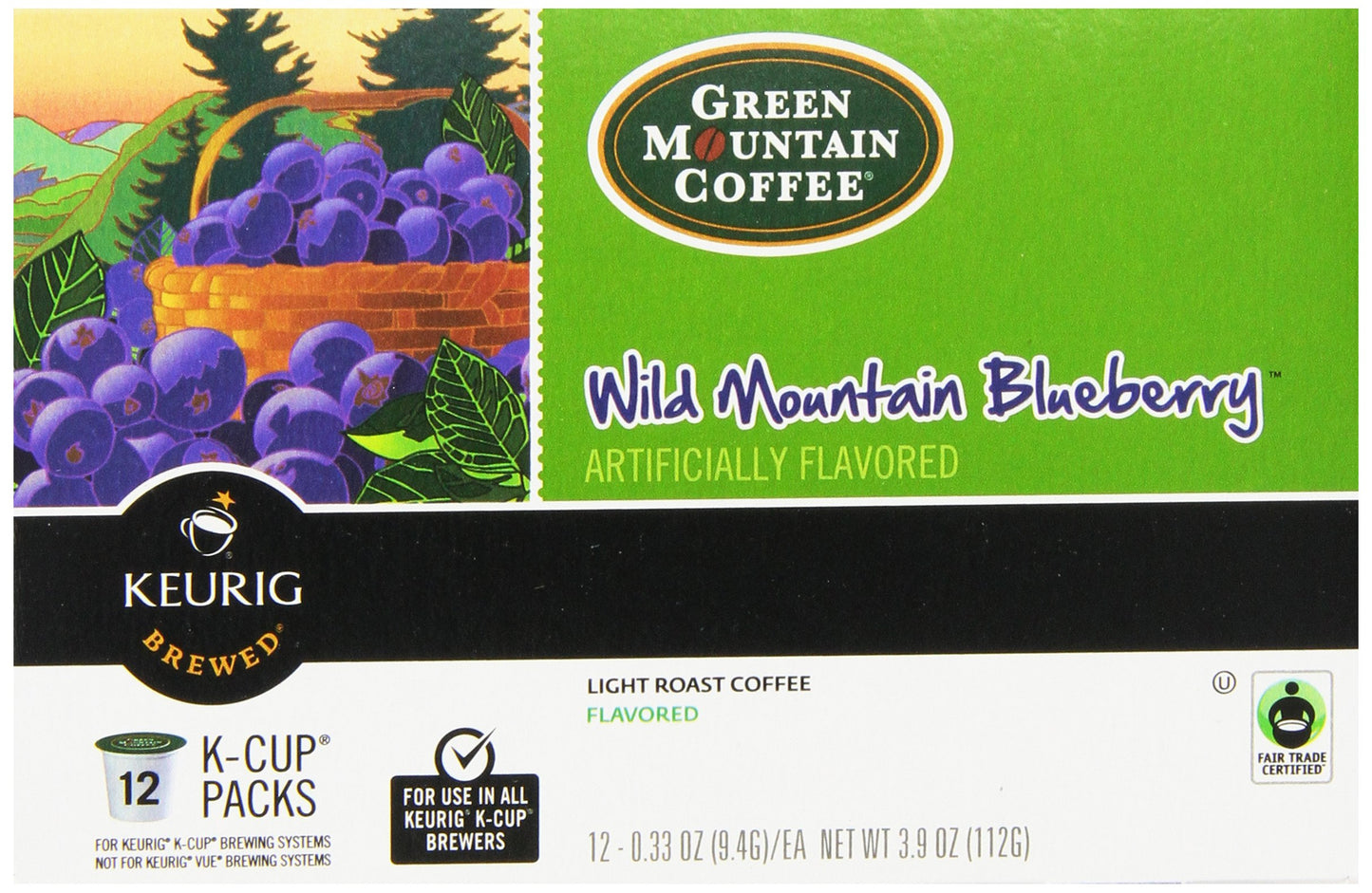Green Mountain Coffee K-Cup, Wild Mountain Blueberry, 12-Count