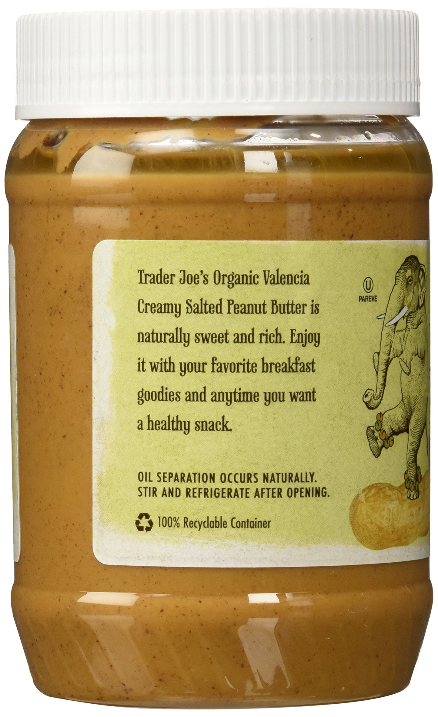 Trader Joe's Organic Peanut Butter Creamy and Salted, 1 lb