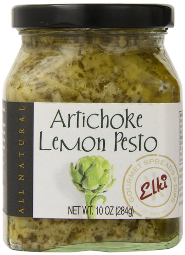 World Market Elki's Gourmet Artichoke Lemon Pesto Sauce - Creamy Spreads for Pasta, Baked Chicken, Fish and Crackers - Made from