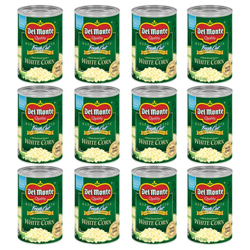 Del Monte Fresh Cut Sweet White Whole Kernel Corn, Canned Vegetables, 15.25 Oz, Pack of 12