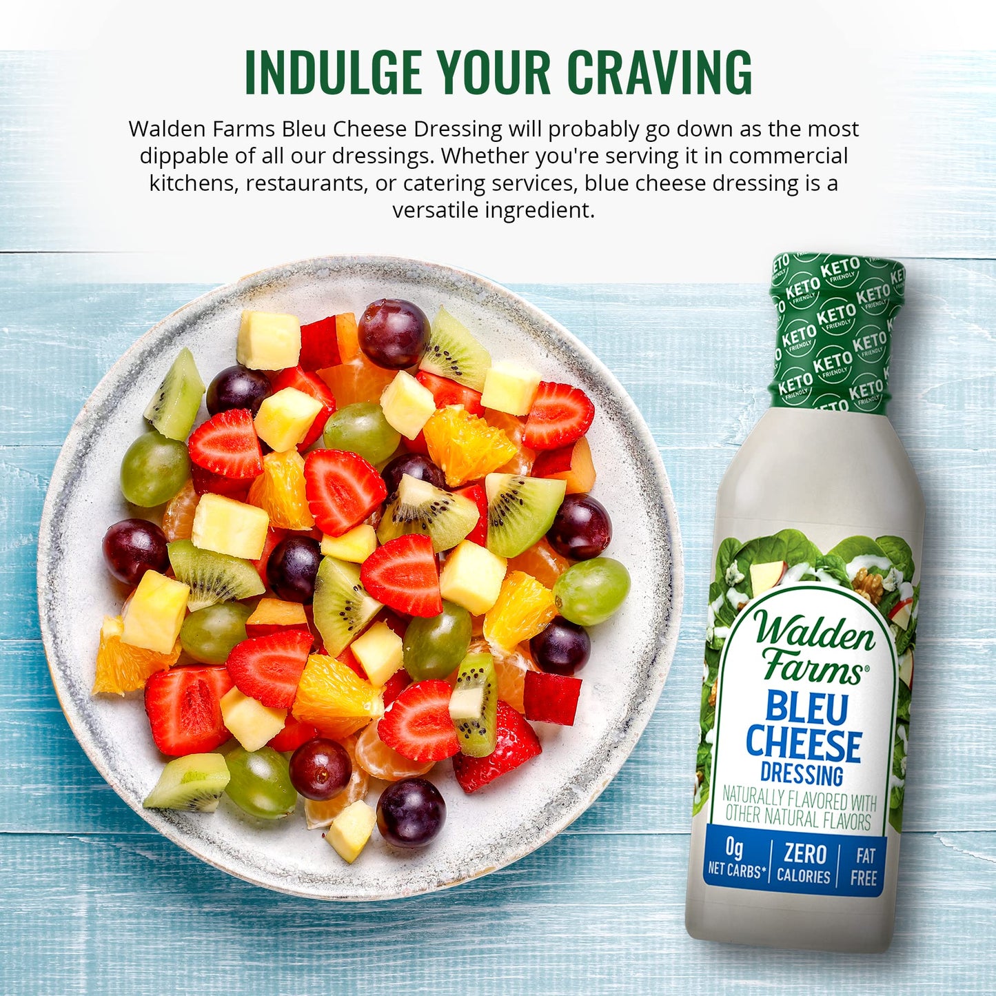 Walden Farms Bleu Cheese Dressing, Calorie-Free, Gluten-Free, Low Carb, Sugar-Free, (12 Fl Oz Pack of 2)