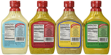 Woeber'S Sandwich Pal 4 Flavor Variety Bundle: (1) Woeber'S Horseradish Mustard, (1) Woeber'S Sweet & Spicy Mustard, (1) Woeber'