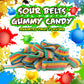 Sourzap Sour Belts | 8-Ounce Pack | Gummy Candy | Assorted Fruit Flavors