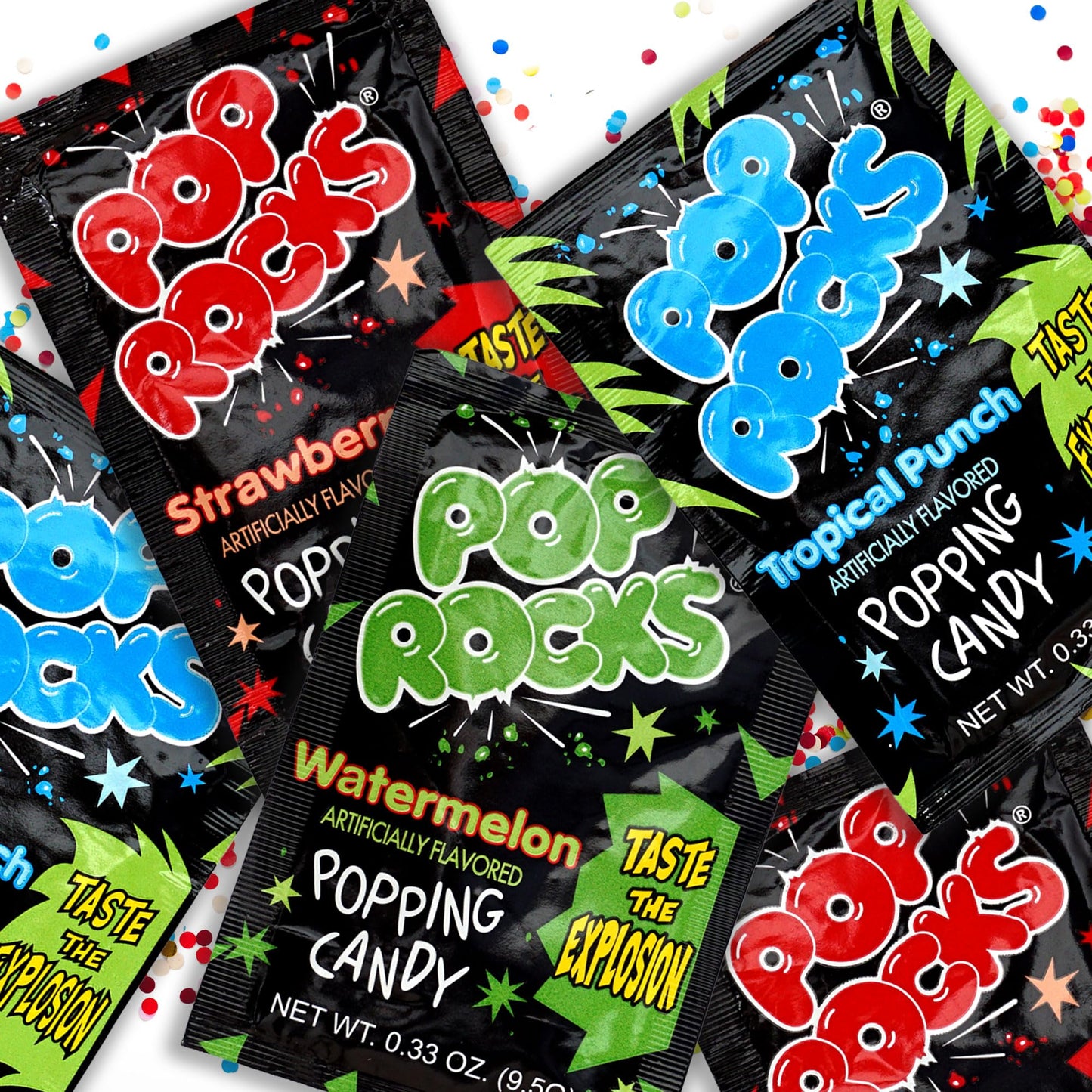 The Hampton Candy Company Pop Rocks Candy 18 Pack, 6 Flavors Of Each - Watermelon, Strawberry, Tropical Punch
