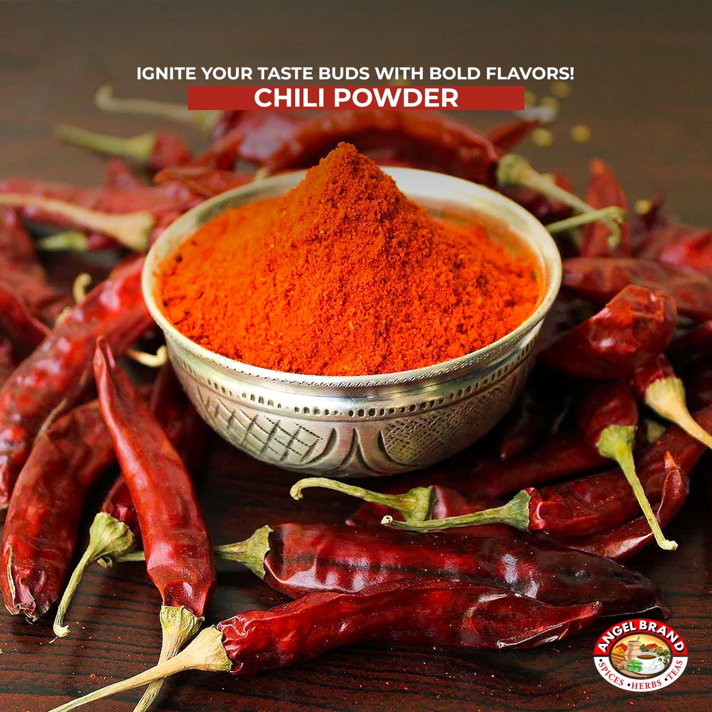 Angel Brand Ground Chili Powder - Bold And Spicy Seasoning For Mexican And Tex-Mex Recipes, Soups, Marinades, And Rubs - 19Oz Bo