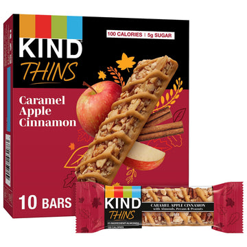 KIND THINS Caramel Apple Cinnamon Snacks, Gluten Free, 100 Cal, 10 Count