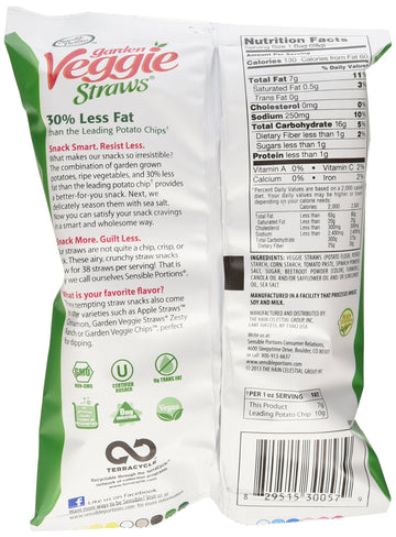 Sensible Portions Garden Veggie Straws With Sea Salt 1 Box Of 6 - 1 Oz Bags