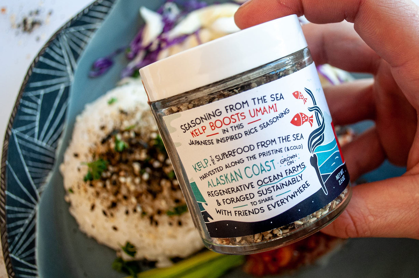 Barnacle Foods Kelp Seasoning Variety Pack - Everything Bagel & Furikake Rice - 2.5 oz. (Pack of 2) - Made in Alaska