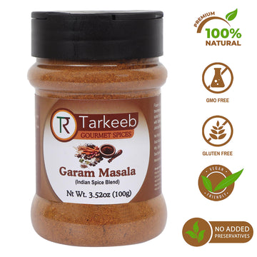 Tarkeeb Garam Masala Indian 15-Spice Blend 3.52 Oz (100G) Shaker Top Pet Jar ~ All Natural | Vegan | No Colors | Gluten Free | N