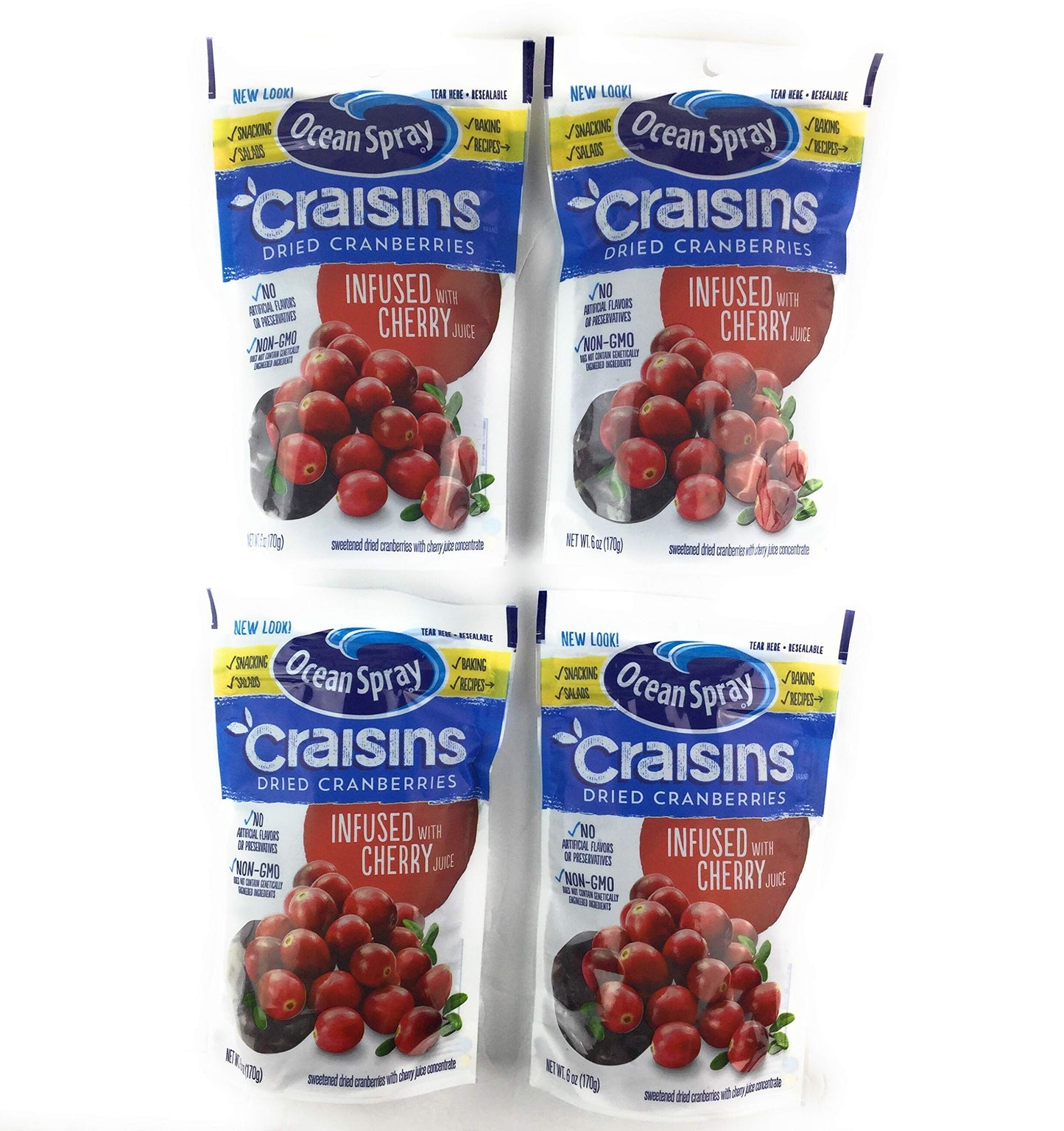 Ocean Spray Cherry Craisins 6 oz ( 4 Pack)