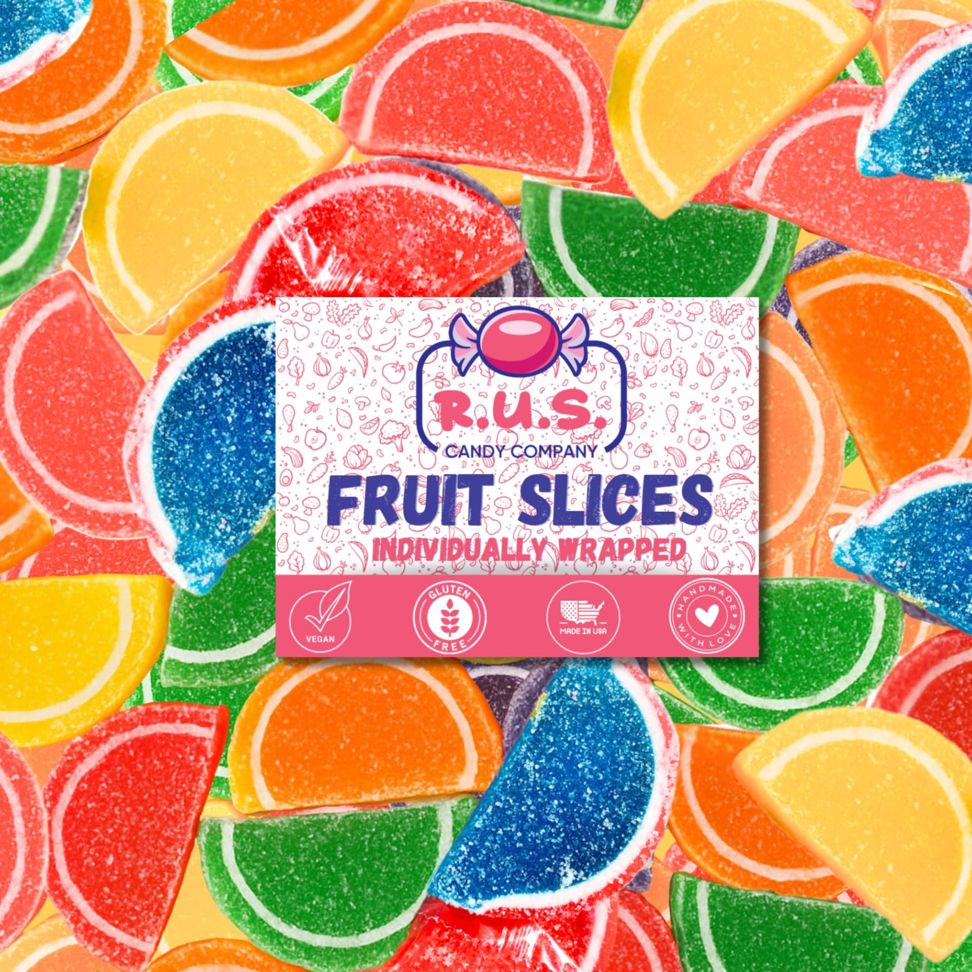 Rus Candy Company Classic Fruit Slices - 1 Lbs Bulk Bag | Old-Fashioned Jelly | Nostalgic Fruit-Flavored Candy For Sharing  Parties & Gifts (1 Pound)