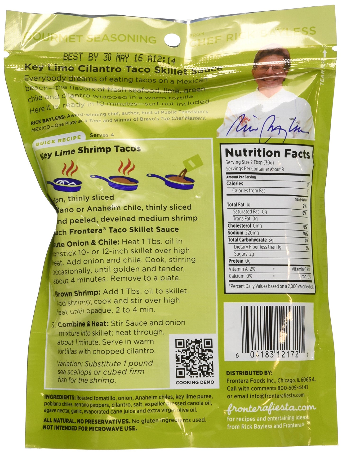 Frontera, Seasoning Pouch Taco Shrmp Fish, 8 Ounce