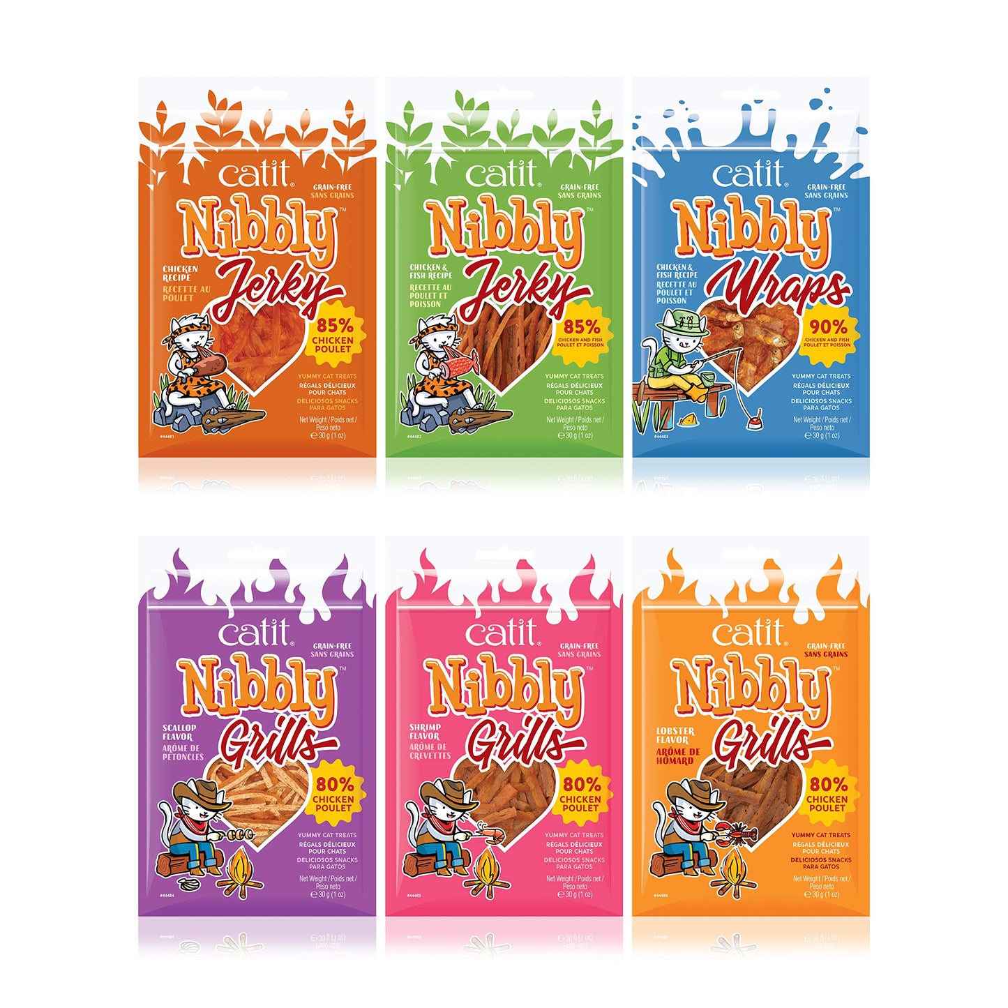 Catit Nibbly Wraps, Grain-Free Cat Treat, Chicken & Fish Recipe, 1.06 oz.