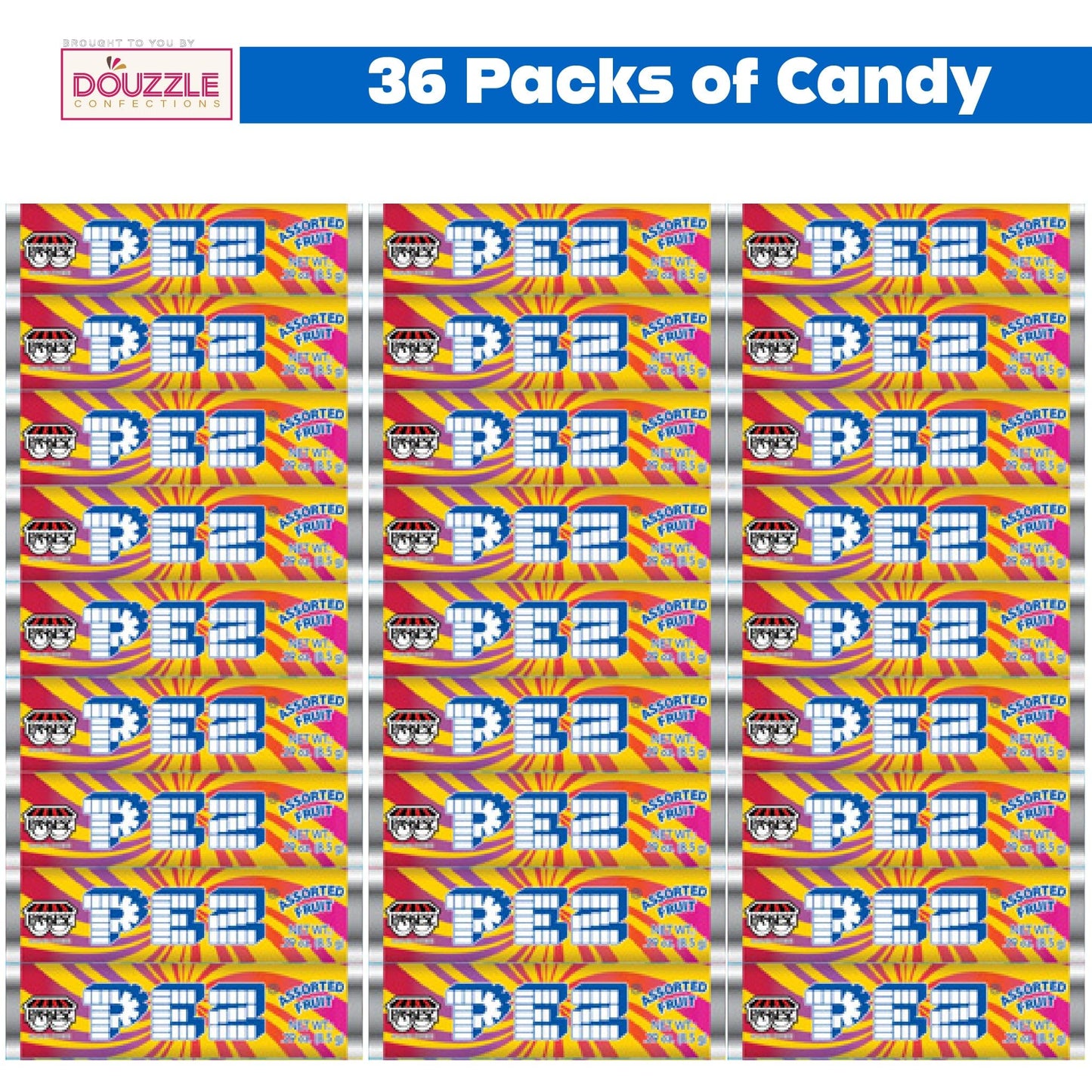Douzzle Kosher Pez Candy & Disney Mickey Mouse & Friends Dispenser + 36 Assorted Fruit Refills (Pack Of 12) Gluten Free, Kosher