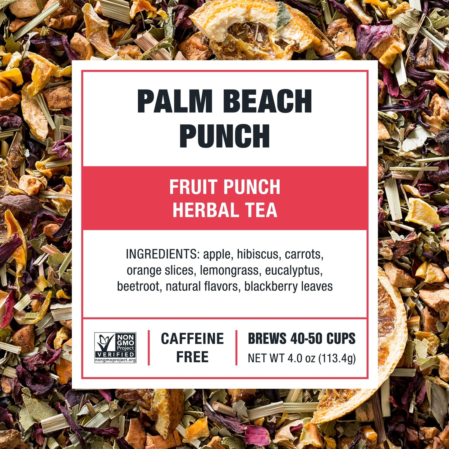 Tiesta Tea - Palm Beach Punch | Loose Leaf | Fruit Punch Herbal Tea | Caffeine-Free Tropical Blend With Apple, Carrots & Orange | Brew Hot Or Iced | 4Oz Refillable Tin, 50 Cups