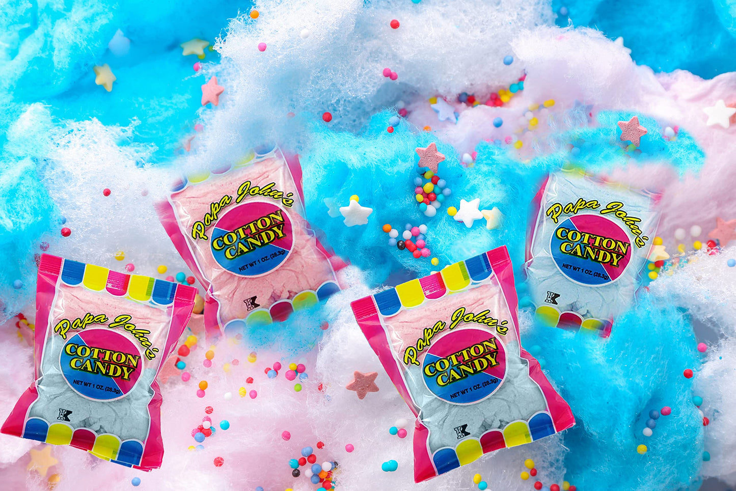 Cotton Candy Blue And Pink Swirl Party Flavors Supplies Birthday Treats For Kids, Kosher, 1Oz Bag (24-Pack)