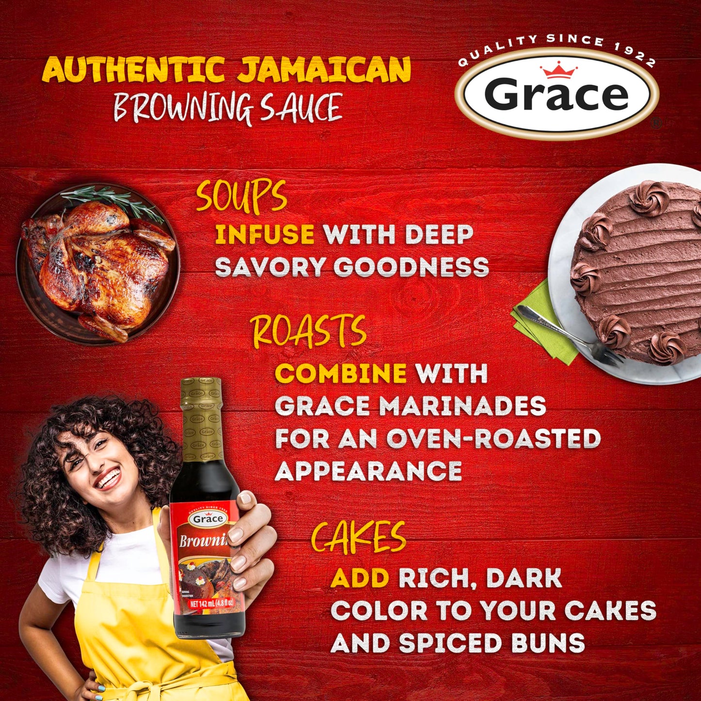 Grace Browning Sauce Jamaican 4.8oz - 2 Pack Browning Sauce for Grilling & Baking Jamaican Food - Jamaican Seasoning Sauce for B