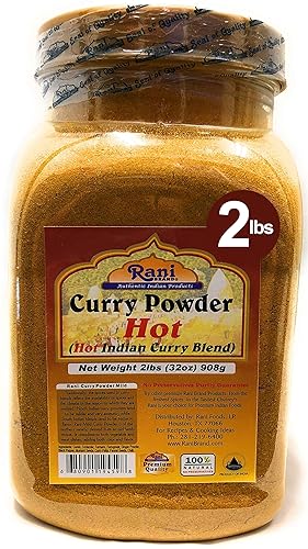 Rani Curry Powder Hot (11-Spice Authentic Indian Blend) 32Oz (2Lbs) 908G Pet Jar ~ All Natural | Salt-Free | Vegan | No Colors |