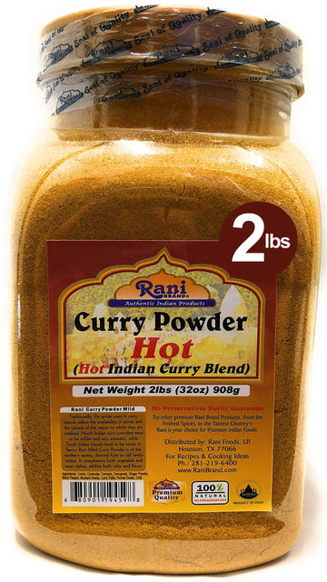 Rani Curry Powder Hot (11-Spice Authentic Indian Blend) 32Oz (2Lbs) 908G Pet Jar ~ All Natural | Salt-Free | Vegan | No Colors |