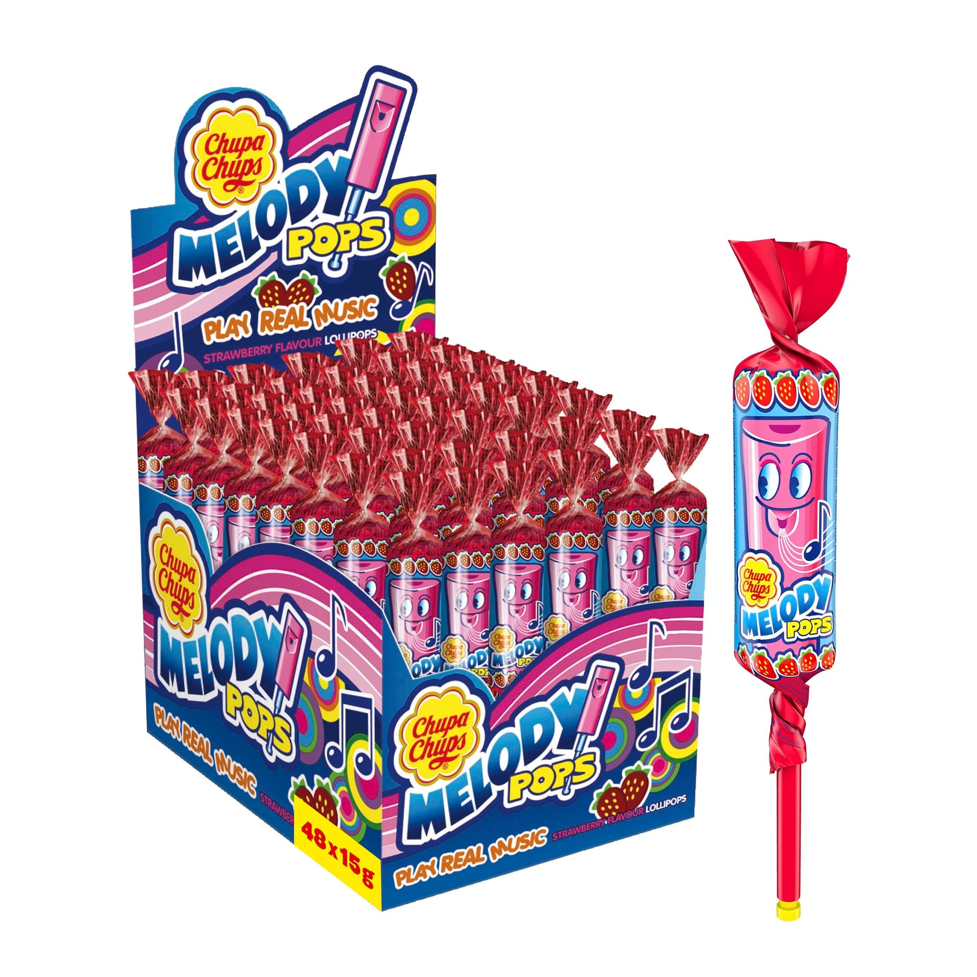 Chupa Chups' Melody Pops - Strawberry 48 Pack/720G