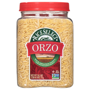 RiceSelect Orzo Rice-Shaped Pasta  enhanced Non-GMO Orzo Pasta  26.5-Ounce Jar
