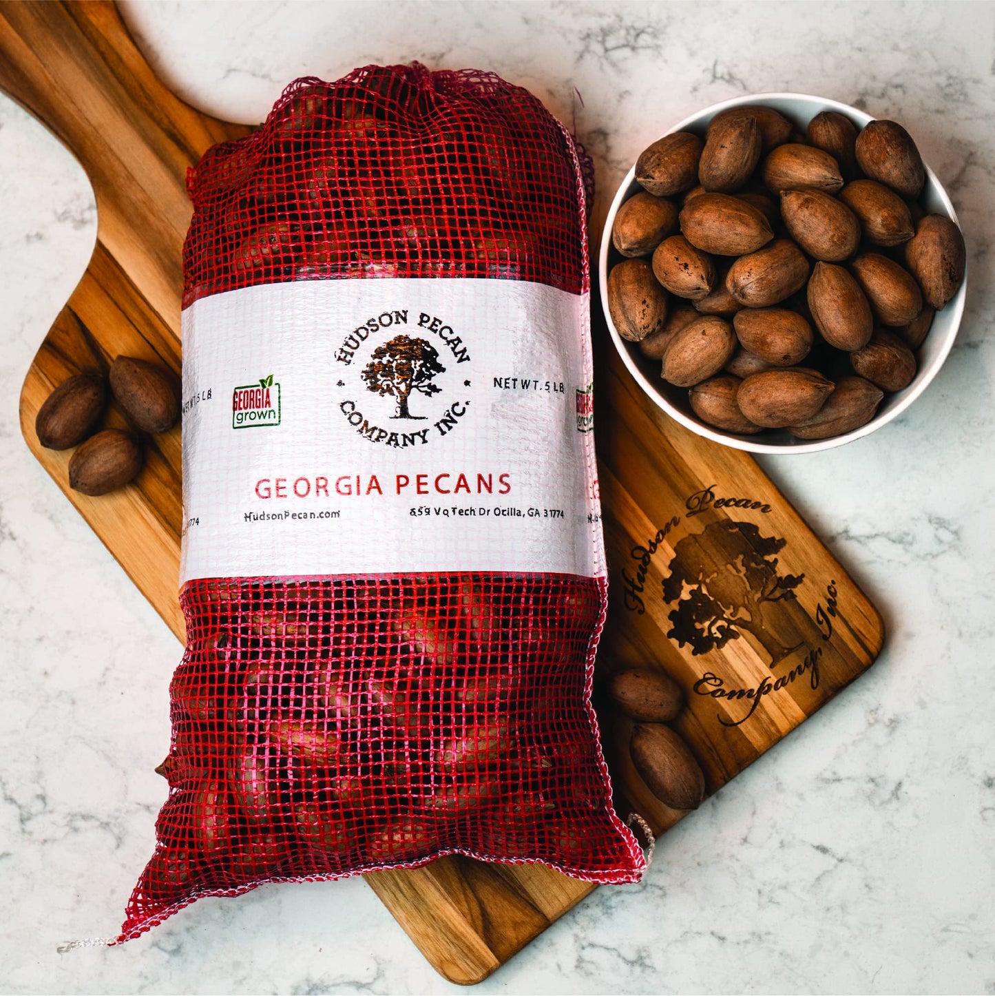 Hudson Pecan Company - 5Lb In-Shell Pecans, Gluten-Free Snack And Kosher Certified, Keto-Friendly Food For Healthy, Low-Carb Snacks Or Salad Topping, 5Lb Bag