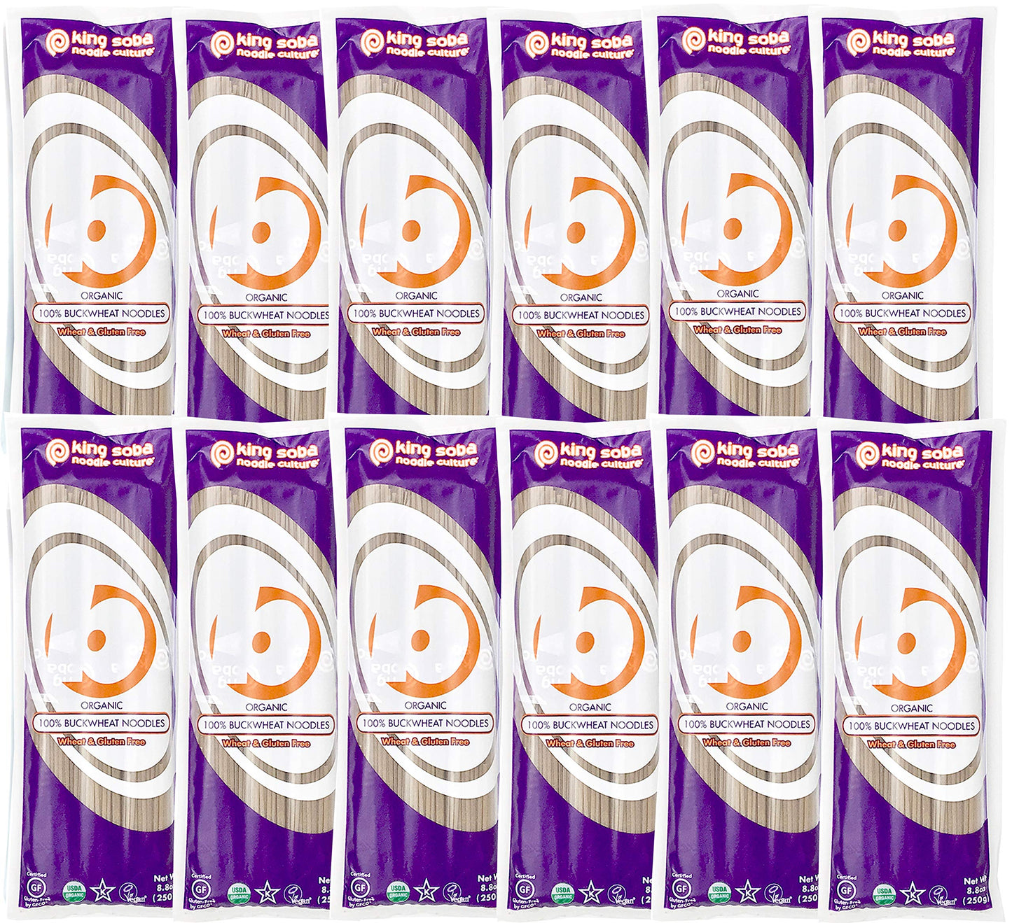 100% Buckwheat Pasta Noodles 12-PACK- Organic & Gluten-Free- 105.6oz, 3 servings per package