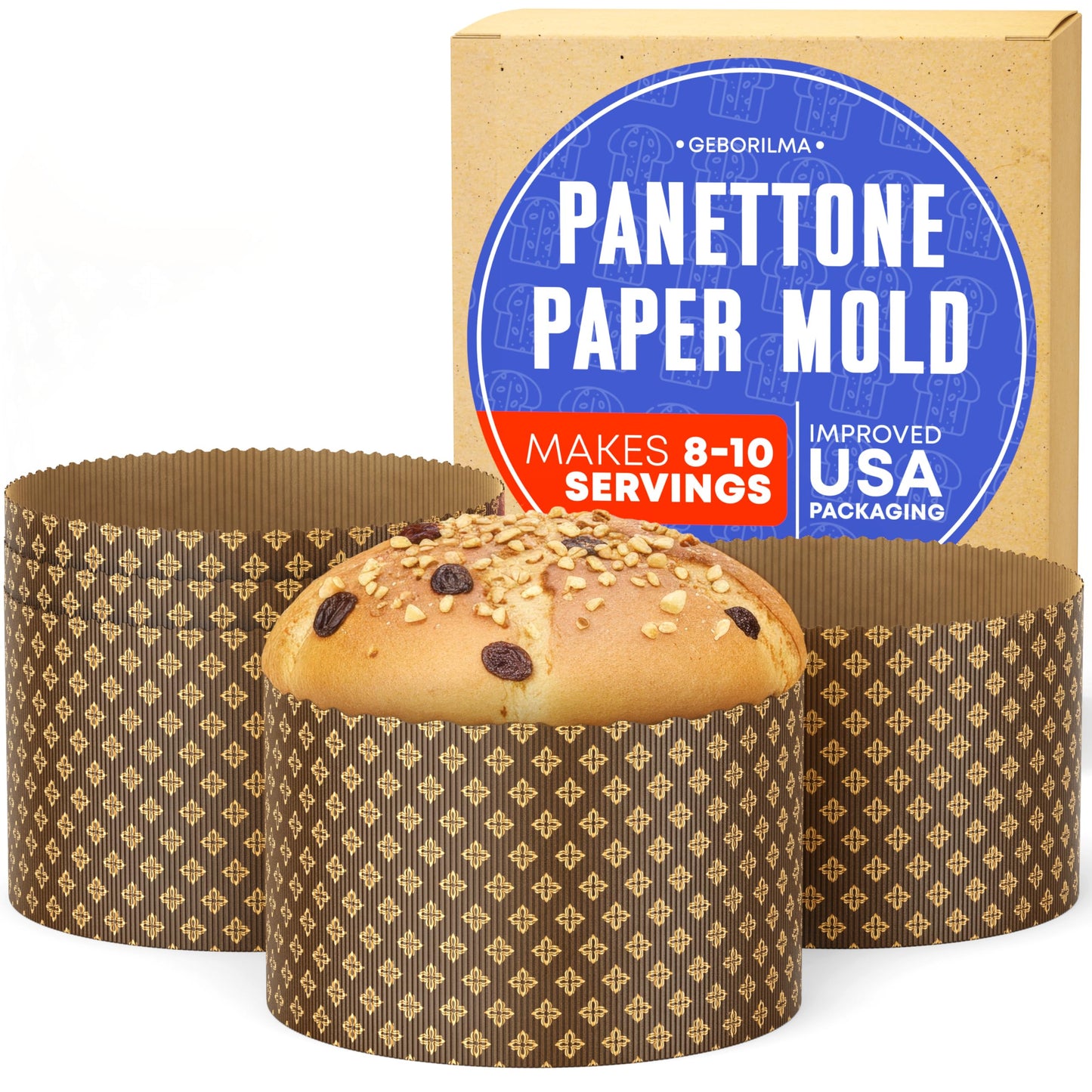 Durable Panettone Paper Mold Extra Large - 40 oz Disposable Panettone Pan for Cake and Bread - 7 in Panettone Molds for Baking 1