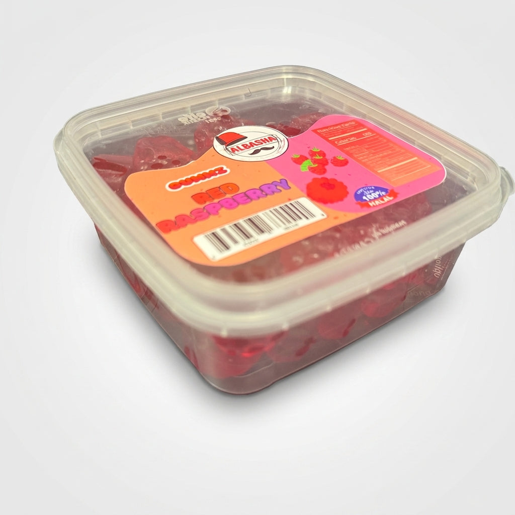 AlBasha Gummies Red Raspberry - 100% Halal Certified Fruit Candy