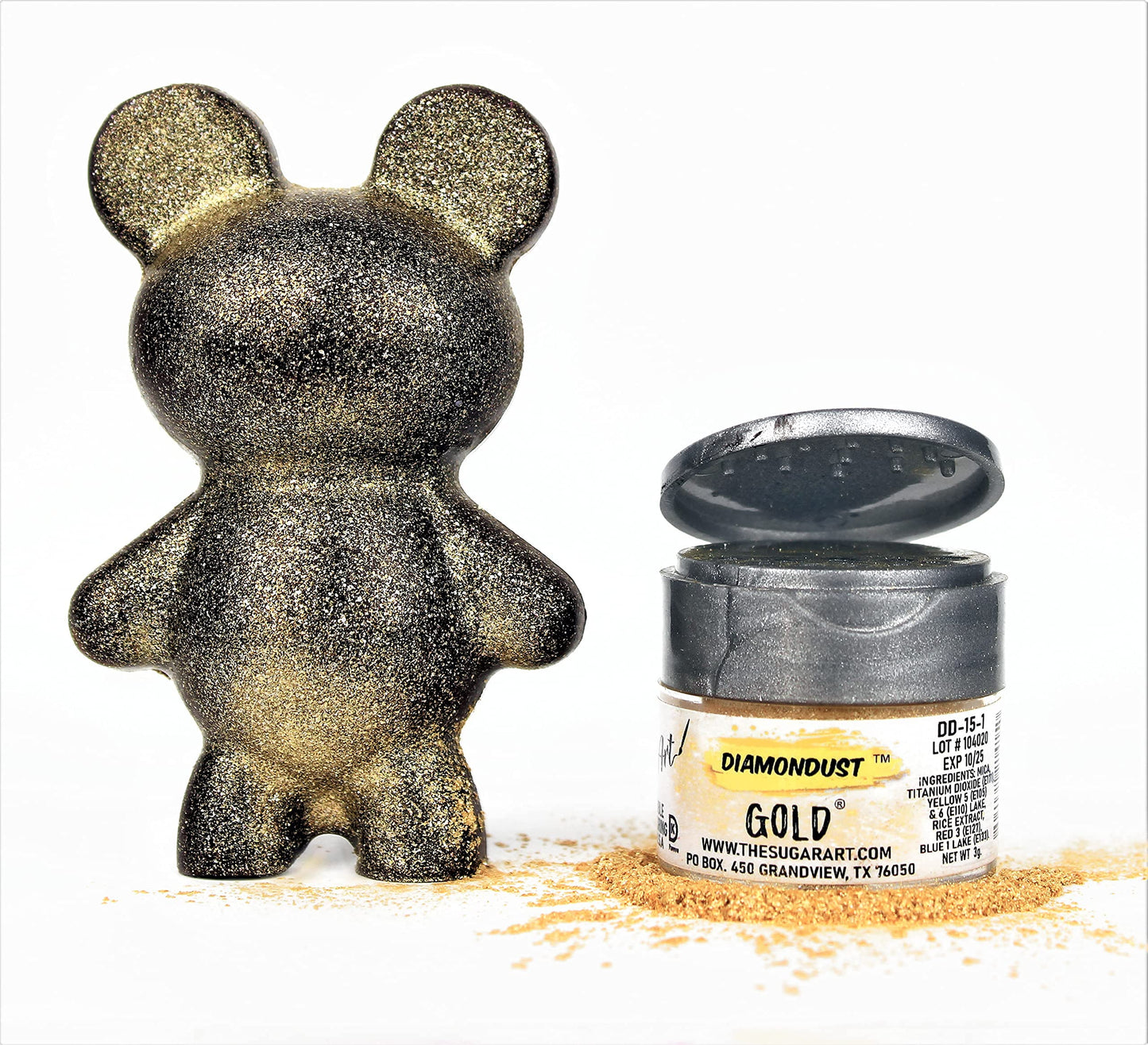 Gold Edible Glitter for Drinks, Cocktails, Cake Decorating, Strawberries, Chocolates & More | No Taste | 4g | 100% Food-Safe | K
