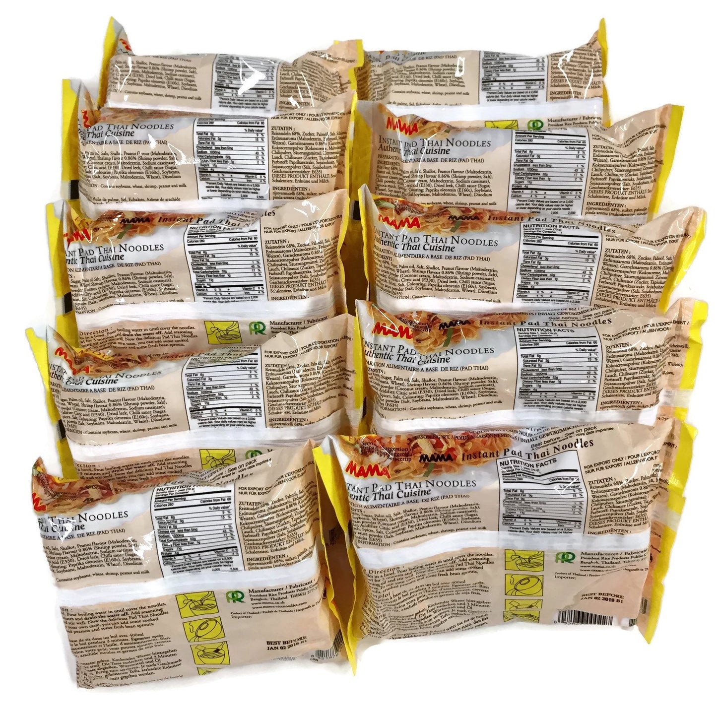 Mama Instant Pad Thai Noodles, 2.5 Ounce Each (Pack Of 10)