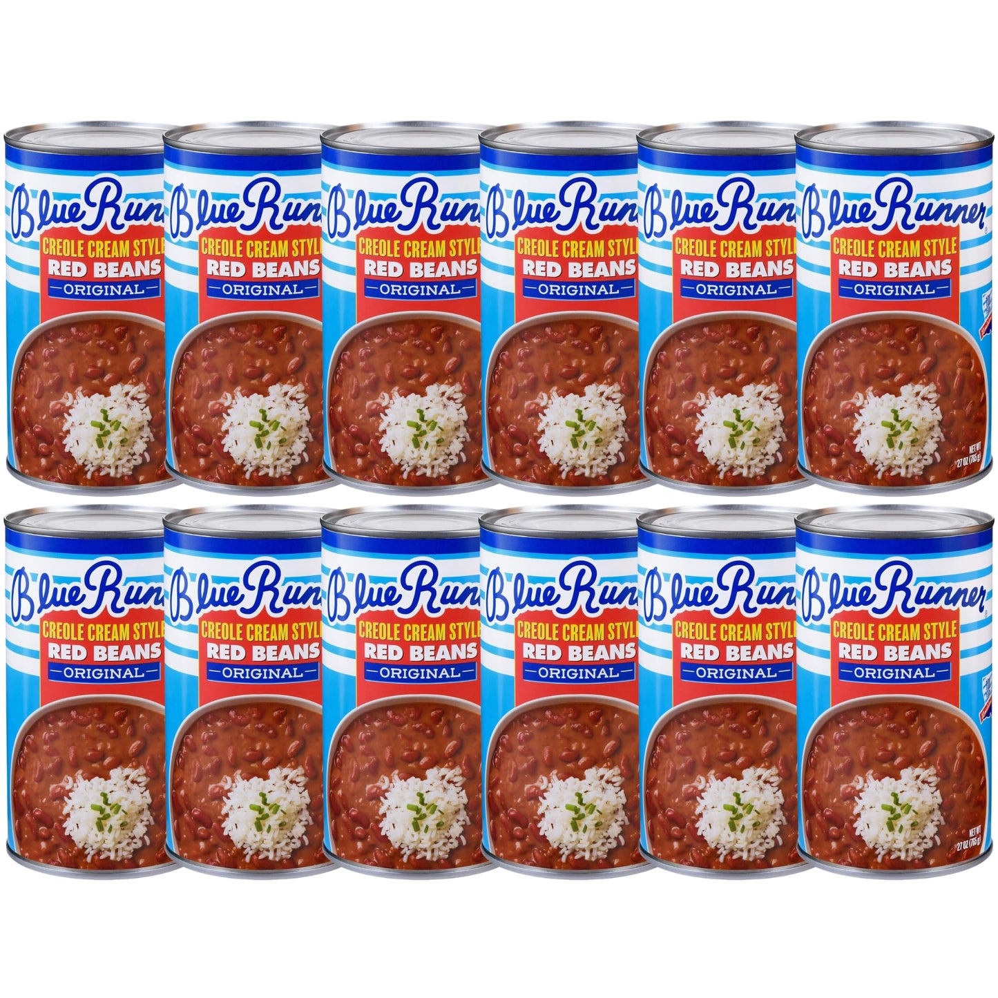 Blue Runner Creole Cream Style Red Beans 27 Ounce (Pack of 12)