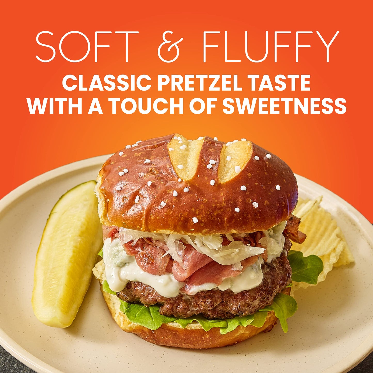 Kings Hawaiian Pretzel Hamburger Buns, 4 ct, 10.5 oz